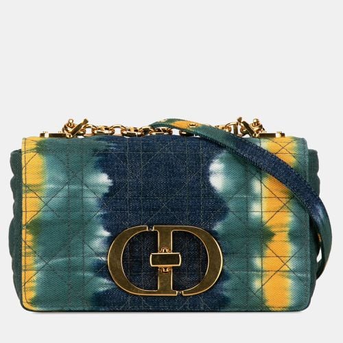 Green/ Denim Small Tie-Dye Cannage Caro Shoulder Bag - Dior - Modalova