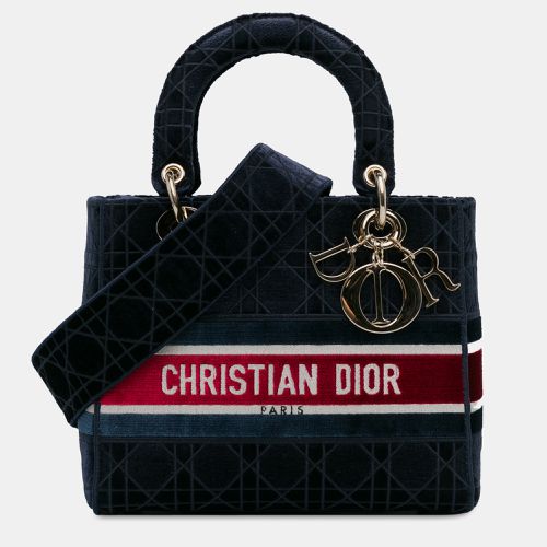 Medium Velvet Cannage Lady D-Lite Bag - Dior - Modalova