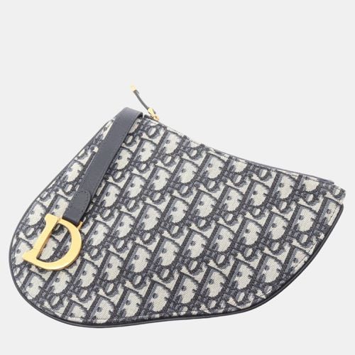 Oblique Canvas Saddle Zip Clutch Bag - Dior - Modalova