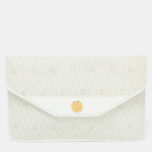 Off Honeycomb Monogram Coated Canvas and Leather Clutch - Dior - Modalova