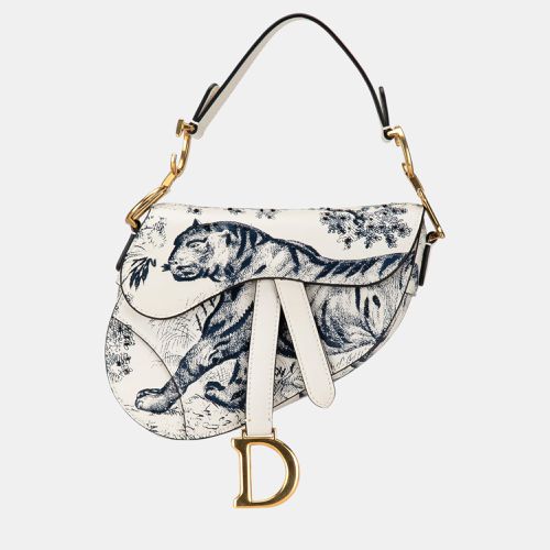 Calfskin Leather Mini Toile de Jouy Saddle Bag - Dior - Modalova