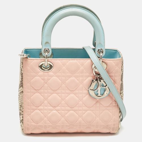 Cannage Leather and Python Medium Lady Tote - Dior - Modalova