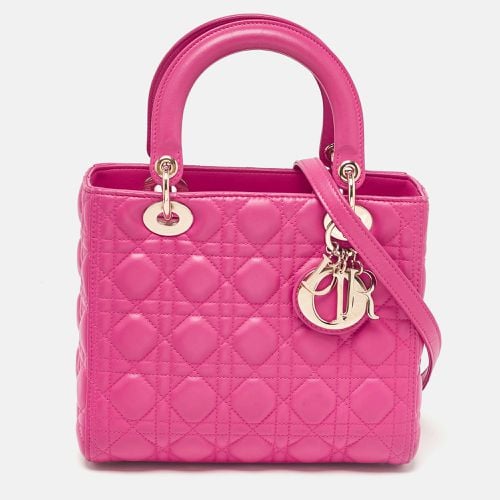 Magenta Cannage Leather Medium Lady Tote - Dior - Modalova