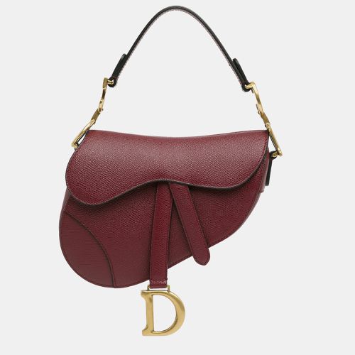 Bordeaux Leather Mini Saddle Bag - Dior - Modalova