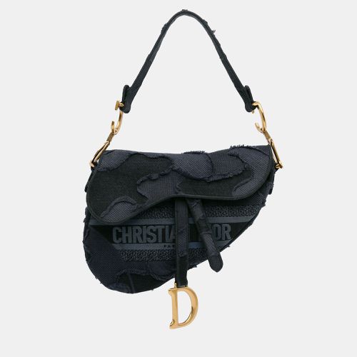 Dark Canvas Embroidered Camouflage Saddle Bag - Dior - Modalova