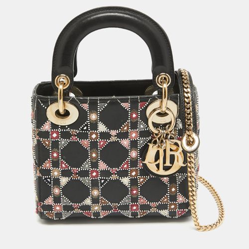 Leather Mini Embroidered Beaded Lady Tote - Dior - Modalova