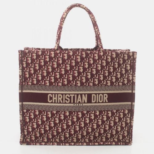 Christian Book Canvas White Bordeaux Tote Large Bag - Dior - Modalova