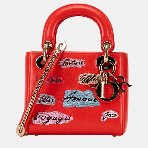 Leather Mini Calfskin Sequin Embellished Lady Bag - Dior - Modalova