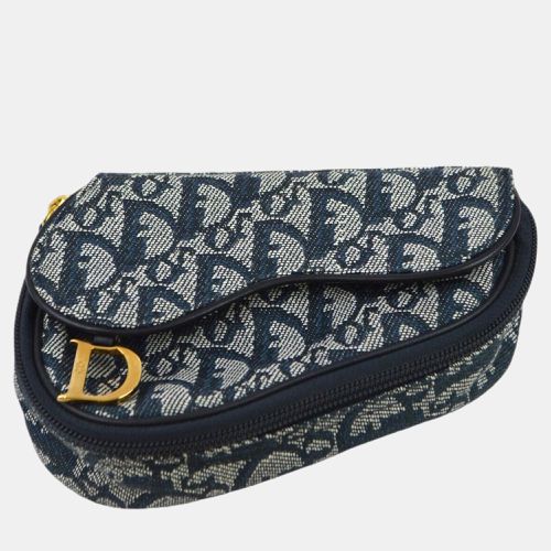 Christian Navy Saddle Trotter Pouch Bag - Dior - Modalova