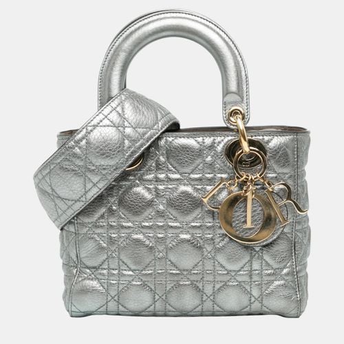 Small Metallic Calfskin Cannage Supple Lady - Dior - Modalova