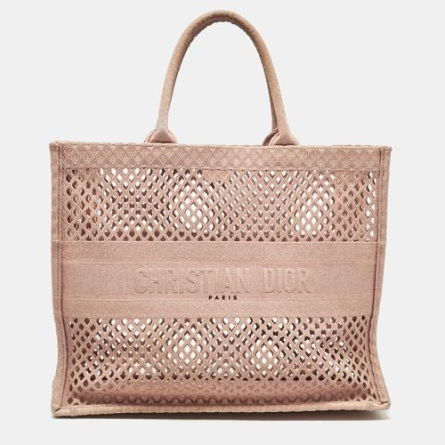 Old Rose Mesh Embroidered Canvas Large Book Tote - Dior - Modalova