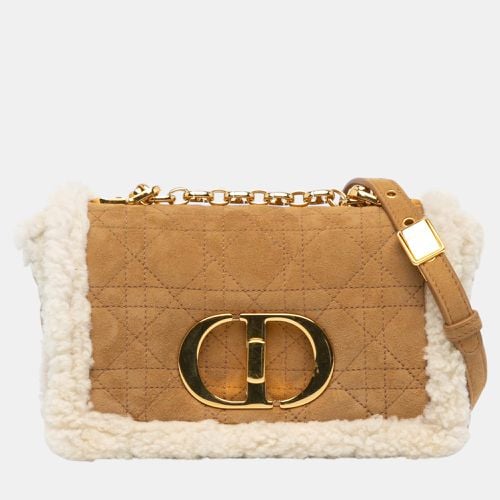 Small Shearling Suede Cannage Caro Bag - Dior - Modalova