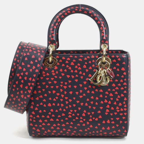 Christian Leather Navy x Red I Love Paris Lady Shoulder Bag - Dior - Modalova