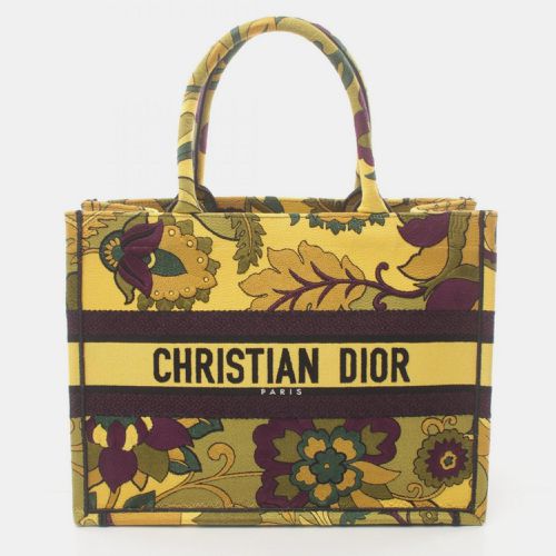 Christian Canvas Yellow Book Tote Medium Bag - Dior - Modalova