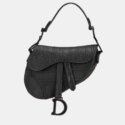 Leather Mini Embossed Calfskin Oblique Saddle Bag - Dior - Modalova