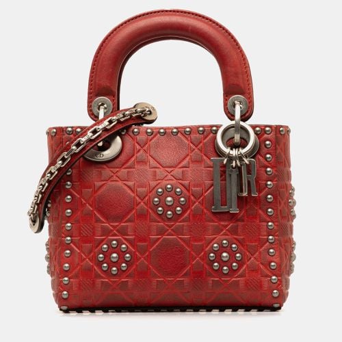 Calf Leather Mini Embossed Calfskin Cannage Studded Lady Bag - Dior - Modalova