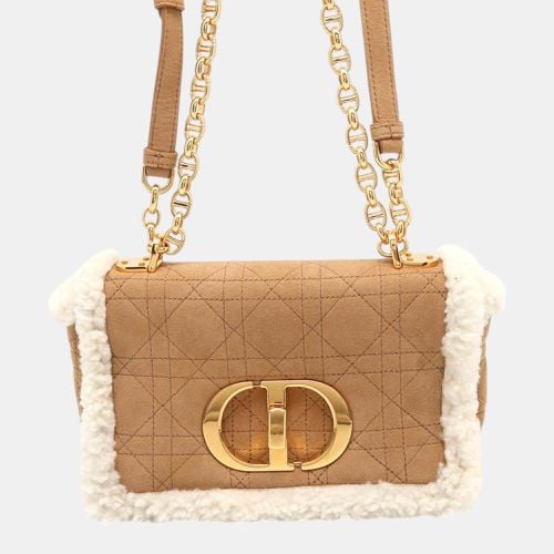 White Mouton/Suede Caro Chain Shoulder Bag - Dior - Modalova