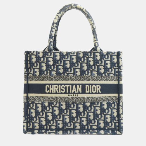 Navy Canvas Book Tote Small Bag - Dior - Modalova