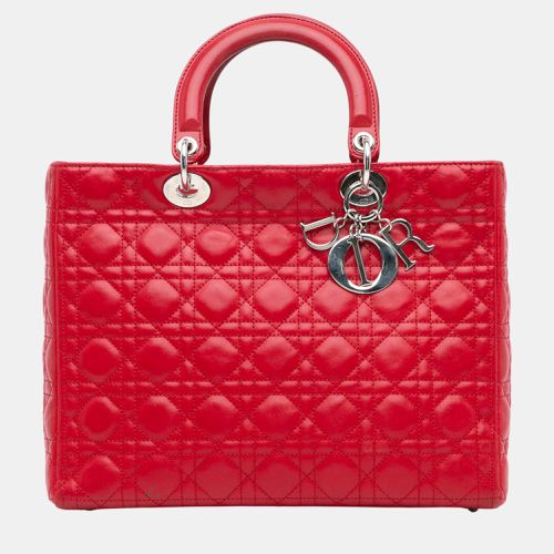 Large Lambskin Cannage Lady - Dior - Modalova