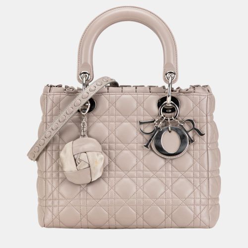 Medium Lambskin Cannage Ruffle Trim Lady - Dior - Modalova