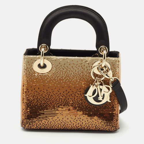 Black Sequin and Satin Mini Lady Tote - Dior - Modalova