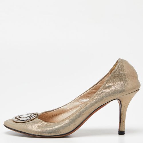 Shimmering Suede Scrunch Pointed Toe Pumps Size 36.5 - Dior - Modalova