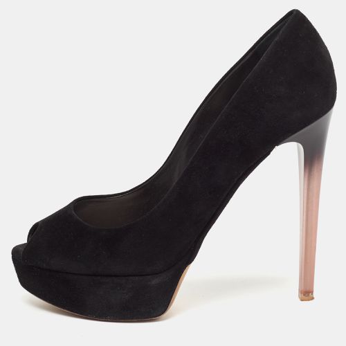 Suede Peep Toe Platform Pumps Size 39.5 - Dior - Modalova