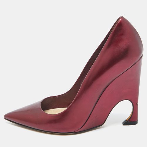 Burgundy Leather Wedge Pumps Size 36.5 - Dior - Modalova