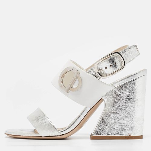 White Leather Ankle Strap Sandals Size 38 - Dior - Modalova