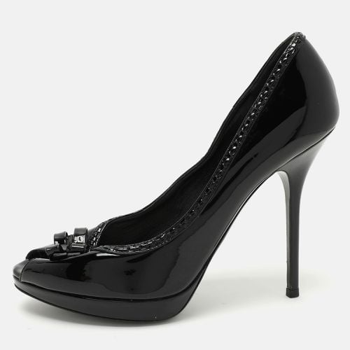 Patent Leather Bow Peep Toe Pumps Size 39 - Dior - Modalova