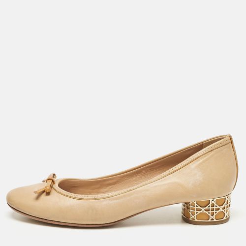 Leather Cannage Heel Ballerina Pumps Size 39 - Dior - Modalova