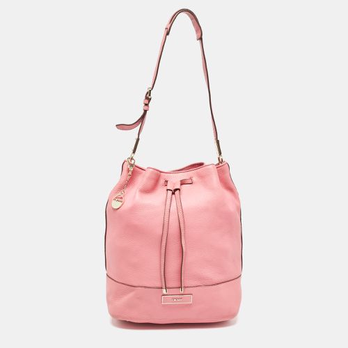 Leather Drawstring Bucket Bag - Dkny - Modalova