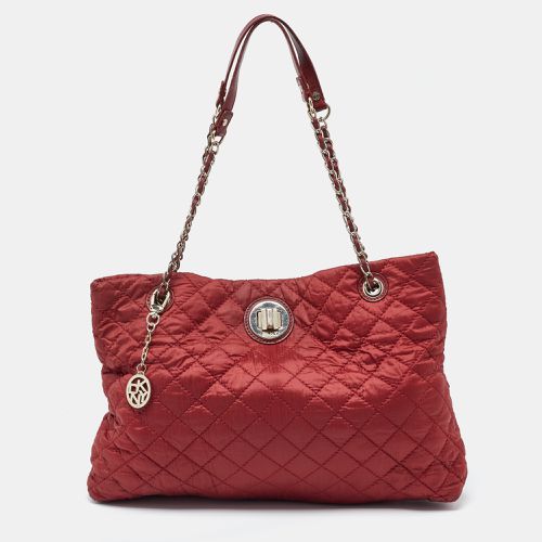 Quilted Nylon and Leather Logo Chain Tote - Dkny - Modalova