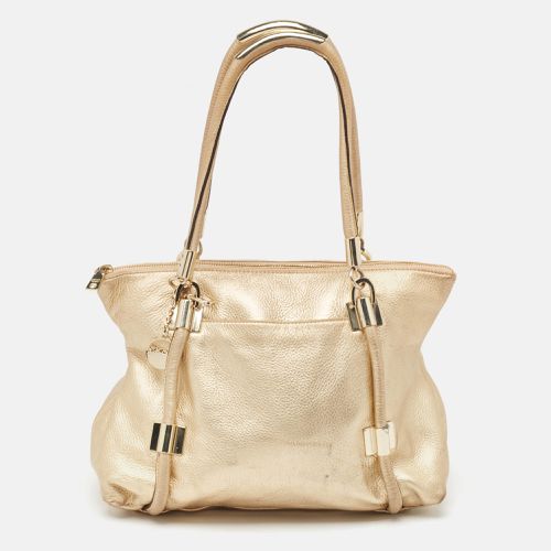 DKNY Gold Leather Metal Detail Tote - Dkny - Modalova