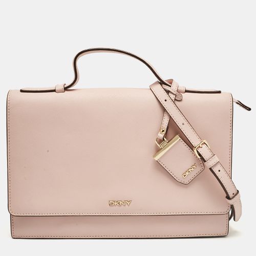 Leather Logo Flap Top Handle Bag - Dkny - Modalova