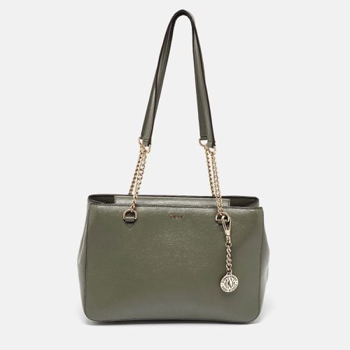 DKNY Grey Saffiano Leather Tote - Dkny - Modalova