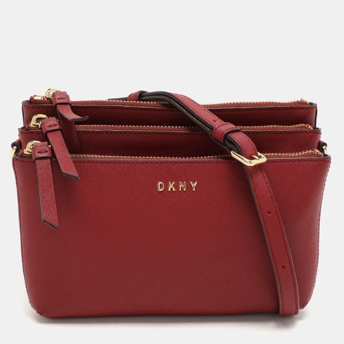 Leather Triple Zip Crossbody Bag - Dkny - Modalova