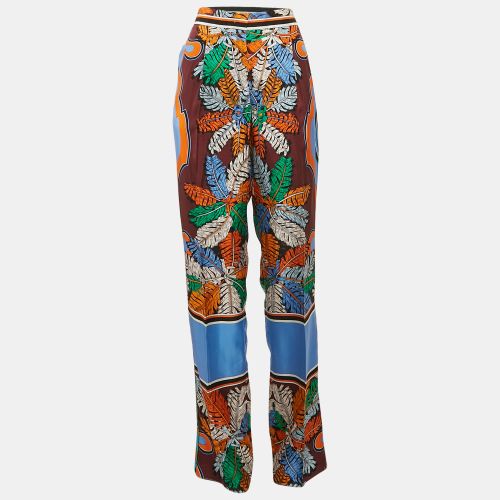 Leaf Print Silk Tapered Trousers S - Emilio Pucci - Modalova