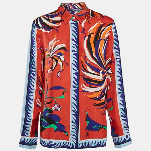 Multicolor Abstract Print Silk Button Front Shirt M - Emilio Pucci - Modalova