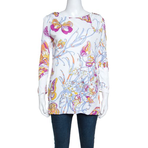 Butterfly Print Knit Tunic Top M - Emilio Pucci - Modalova