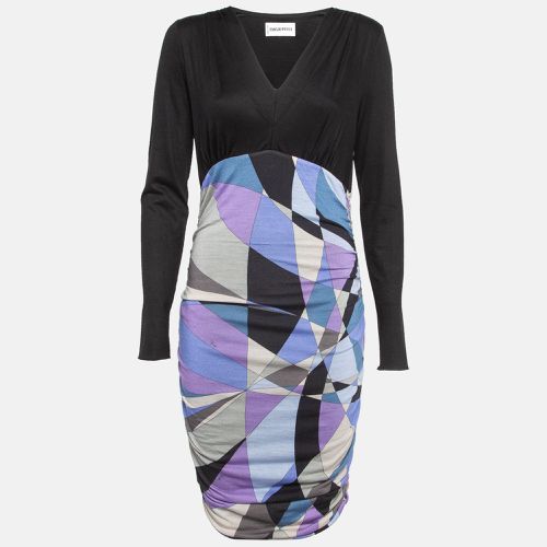 Print Wool Blend Knit Ruched Dress M - Emilio Pucci - Modalova