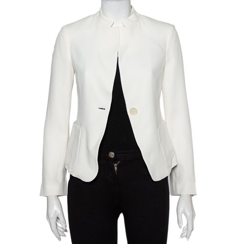 Crepe Button Front Blazer S - Emporio Armani - Modalova