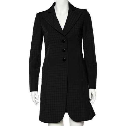 Square Patterned Synthetic Button Front Blazer Coat S - Emporio Armani - Modalova