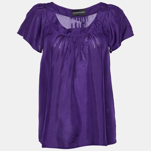 Emporio Armani Purple Silk Top S - Emporio Armani - Modalova