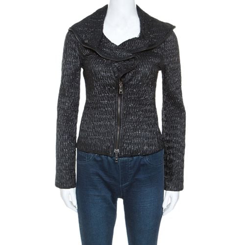 Wrinkled Zip Front Jacket S - Emporio Armani - Modalova