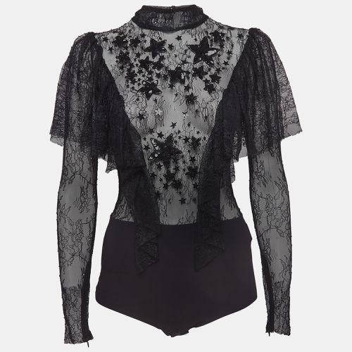 Embellished Stretch Tulle Bodysuit M - Elisabetta Franchi - Modalova