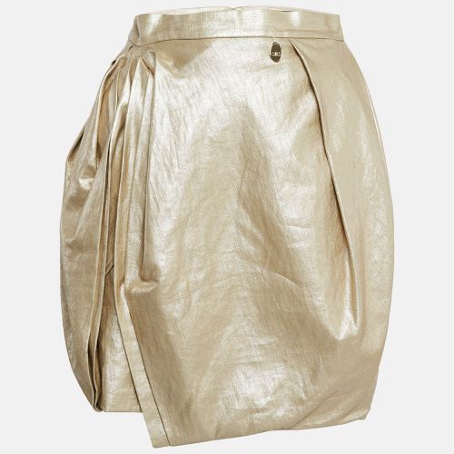 Linen Draped Mini Skirt L - Elisabetta Franchi - Modalova