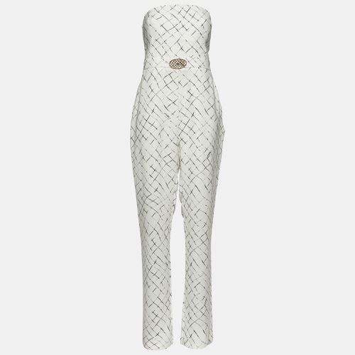 Printed Crepe Strapless Jumpsuit XL - Elisabetta Franchi - Modalova