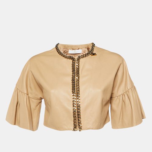 Leather Chain Detail Bolero Jacket L - Elisabetta Franchi - Modalova