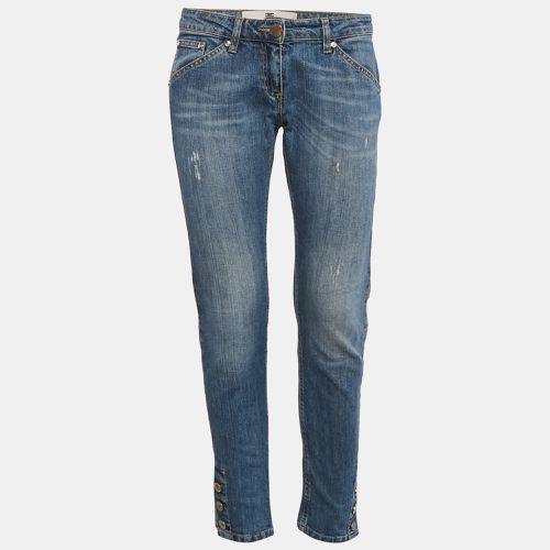 Washed Denim Button Detail Jeans M Waist 29" - Elisabetta Franchi - Modalova